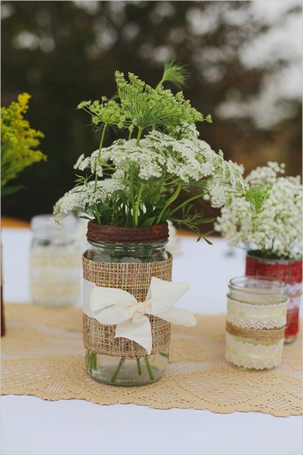 décoration-mariage-champêtre-country-pots-jute-dentelle