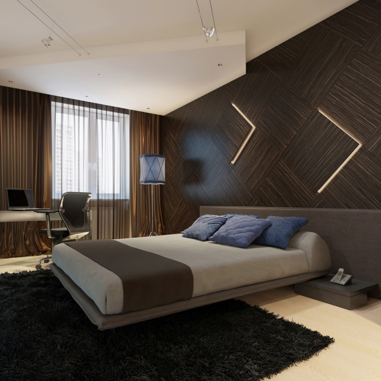 eclairage-indirect-mural-chambre-coucher-panneau-bois-spots-plafond