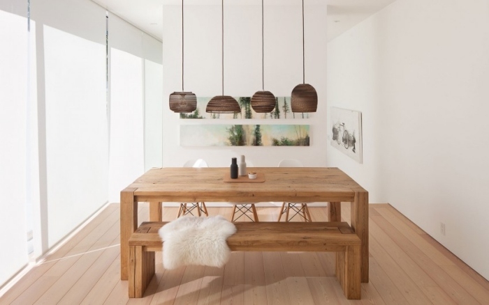 ensemble-salle-manger-bois-massif-banc-chaises-Eames