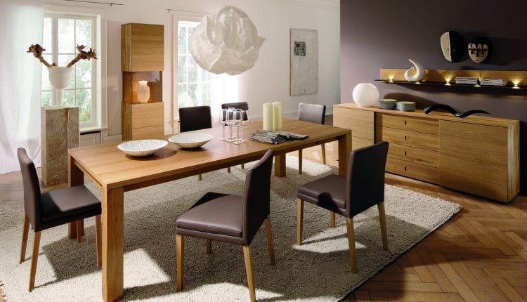 ensemble-salle-manger-table-rectangulaire-chaises-cuir-commode