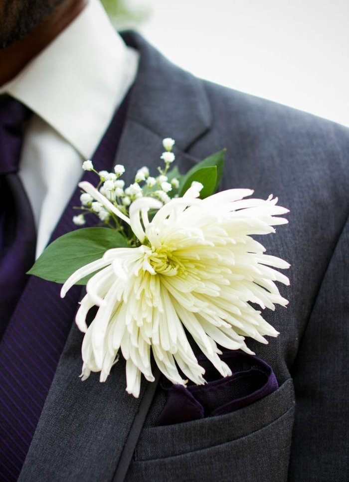 fleurs-mariage-2015-boutonnière-chrysanthème-blanc