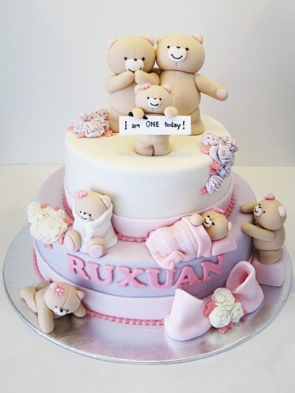 gâteau-anniversaire-original-bébé-1-an-oursons-mignons
