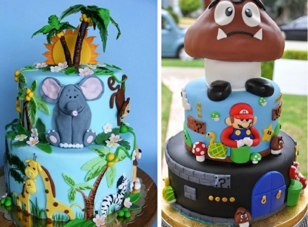gâteaux-anniversaire-originaux-animaux-jungle-savane-Mario-Nintendo