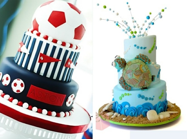 gâteaux-anniversaire-originaux-garçon-football-tortue