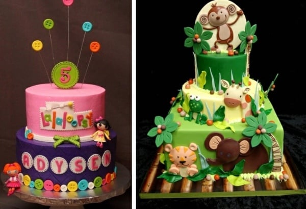 gâteaux-anniversaire-originaux-poupées-animaux-jungle