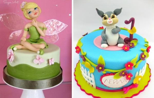 idées-gâteau-anniversaire-original-Fée-Clochette-lapin-Bambi-Disney