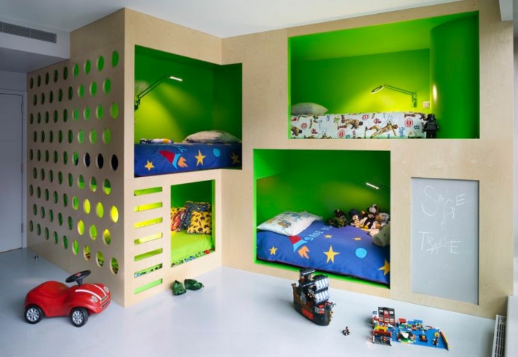 lits-superposés-enfants-modernes-appliques-murales