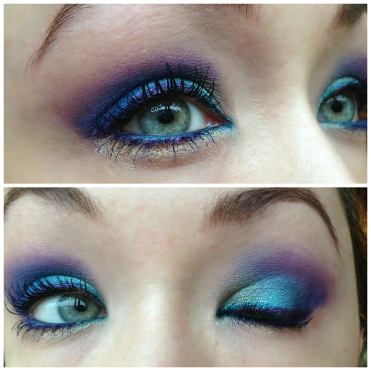 maquillage-yeux-paon-technique-bleu-turquoise maquillage des yeux