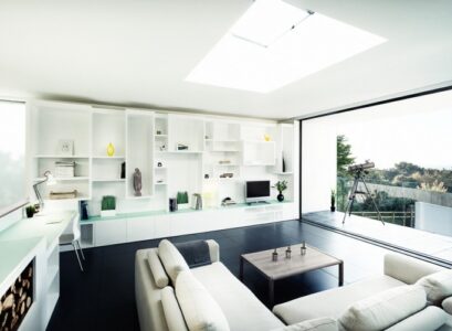 meubles-de-salon-cuisine-cheminee-carrelage-noire-table-basse-carree