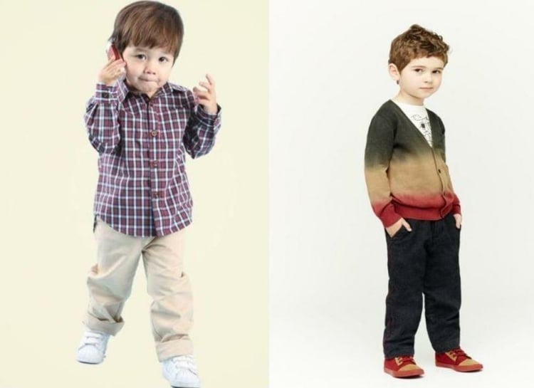 mode-enfants-garçons-printemps-chemise-carreaux-pantalon-chandail