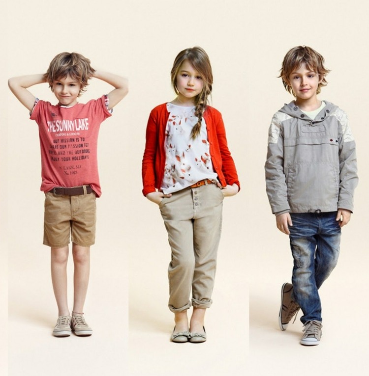mode-enfants-garçons-printemps-jeans-pantalon-court-t'shirt-parka