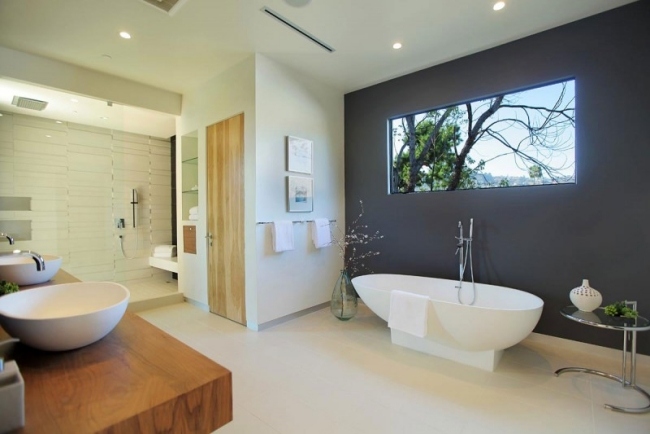 salle-bain-moderne-blanc-gris-plan-bois-vasques-poser