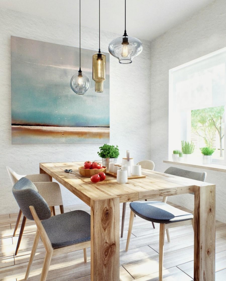 salle-manger-moderne-2015-table-bois-chaises-suspensions-verre