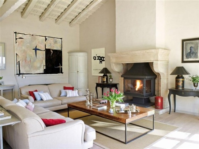 Salon contemporain de style rustique en 55 idées fascinantes Désign Rustique cheminée
