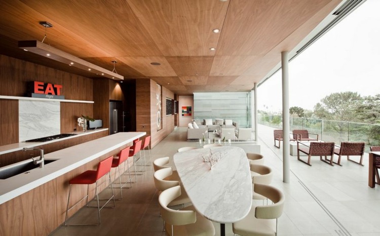 Table en marbre et plan de travail en marbre – 24 idées Décor de Ovale table cuisine