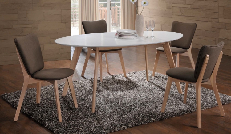 table-salle-manger-ovale-pieds-blons-chaises-tapis-gris