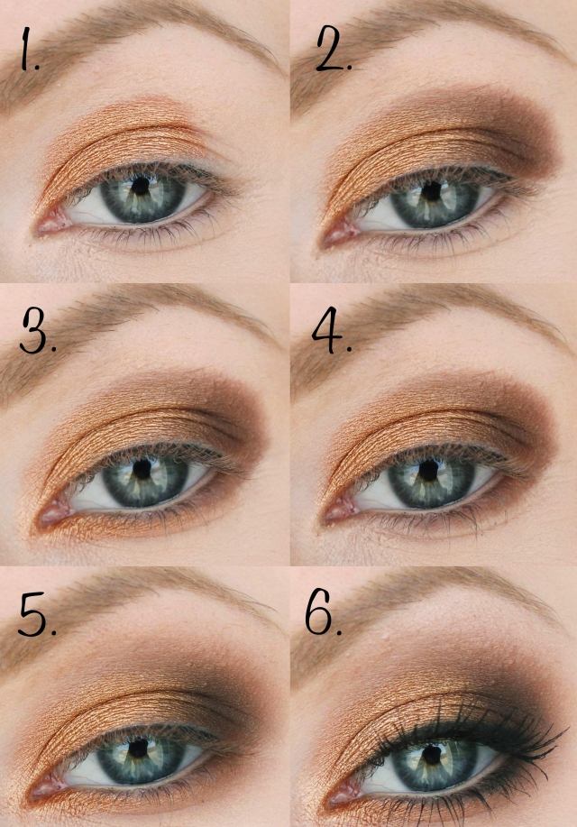 tuto-maquillage-yeux-fard-paupières-or-marron tuto maquillage yeux