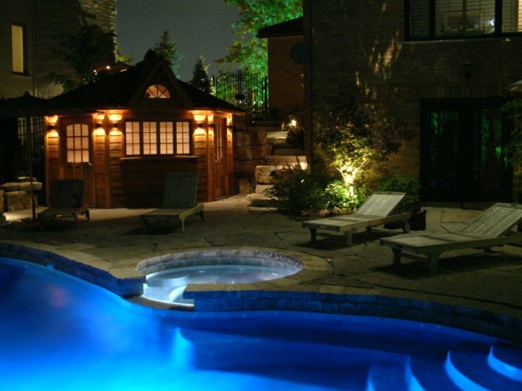 éclairage extérieur LED appliques-cabane-jardin-piscine