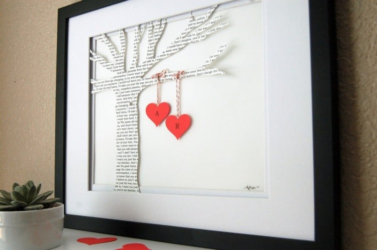 cadeau mariage -DIY-arbre-généalogique-coeurs-rouges
