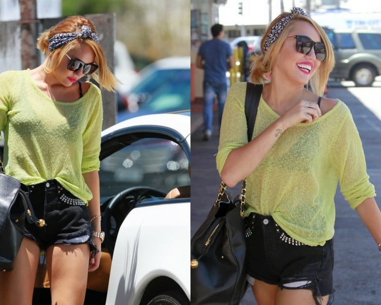 coiffure-bandeau-cheveux-Miley-Cyrus bandana cheveux