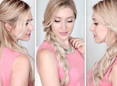 coiffure-facile-à-faire-tresse-laterale-frange-long