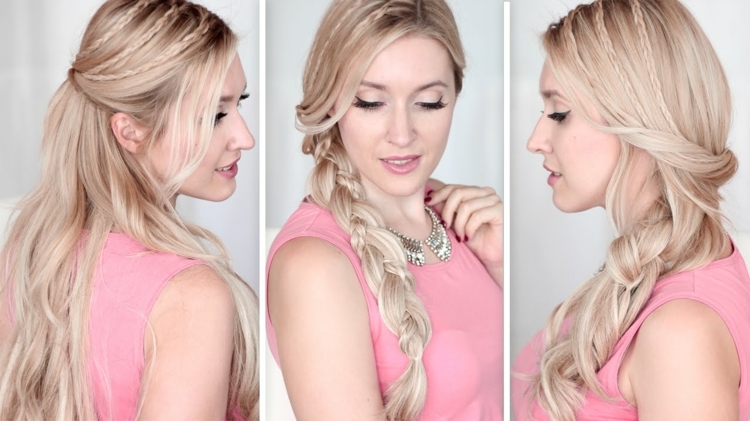coiffure-facile-à-faire-tresse-laterale-frange-long