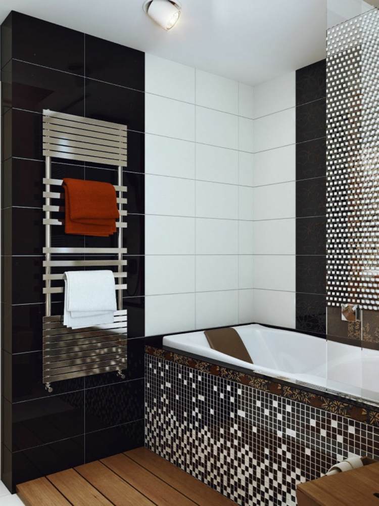 Couleur salle de bain en 55 idées de carrelage et décoration Carrelage noir et mur couleur
