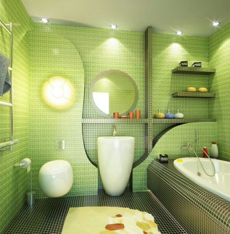 couleur-salle-bain-nature-mosaïque-verte-formes-organiques