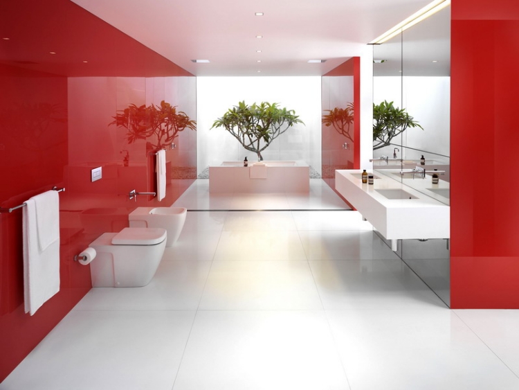 couleur-salle-bain-rouge-laqué-carrelage-sol