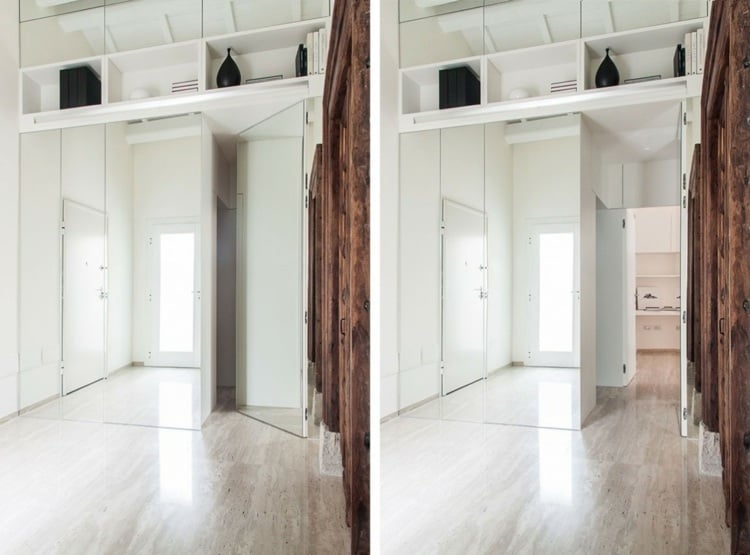 decoration-interieur-blanche-armoire-dressing-porte-miroir décoration intérieur