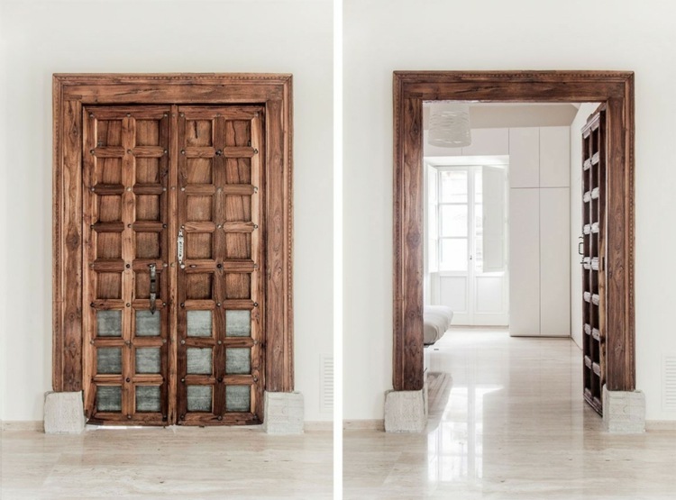 decoration-interieur-blanche-porte-indienne-bois-motifs décoration intérieur