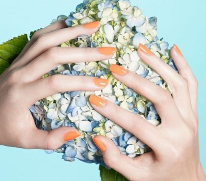 décoration-ongle-printemps-2015-orange-crépuscule