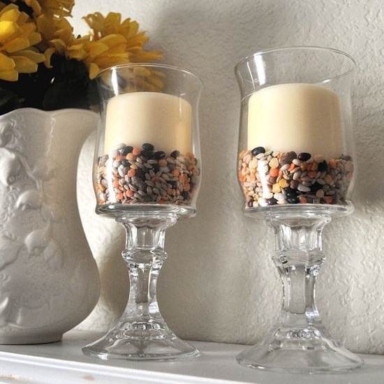 décoration photophore vases-différents-types-grains