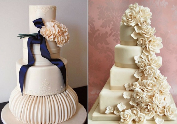 gâteaux-mariage-magnifiques-4-étages-décorés-fleurs-pâte-sucre