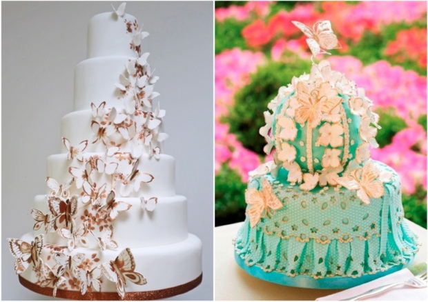 gâteaux-mariage-originaux-décorés-papillons