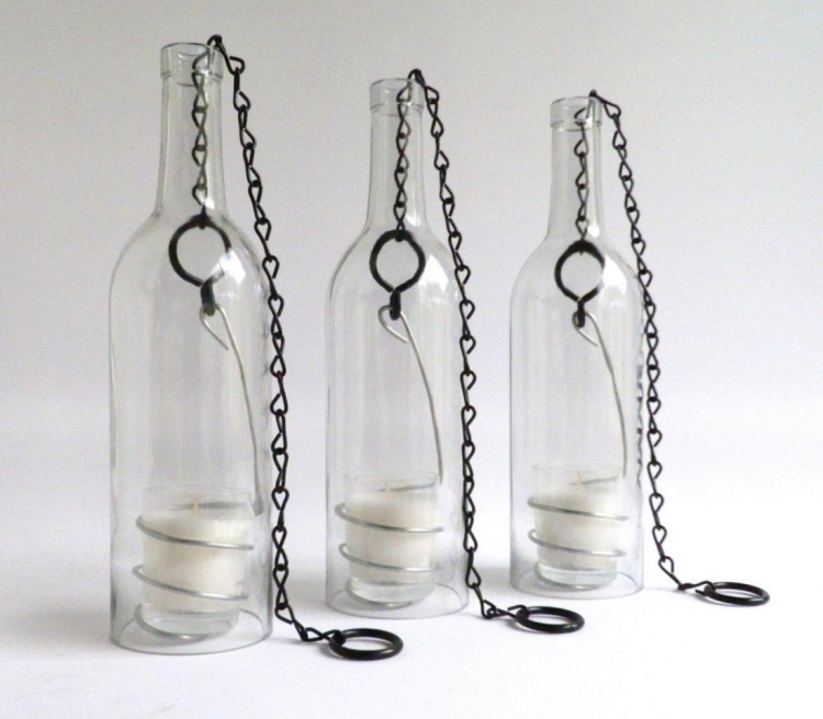 idée-originale-lanterne-extérieure-accrocher-bouteilles-bougies