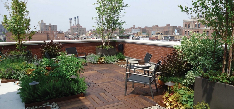 idées-créatives-aménagement-terrasse-ensoleillée-toit-végétalisé