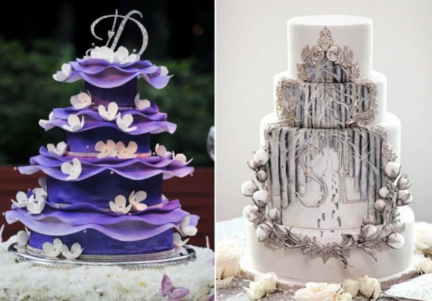 idées-gâteau-mariage-original-mauve-blanc-cotonnier