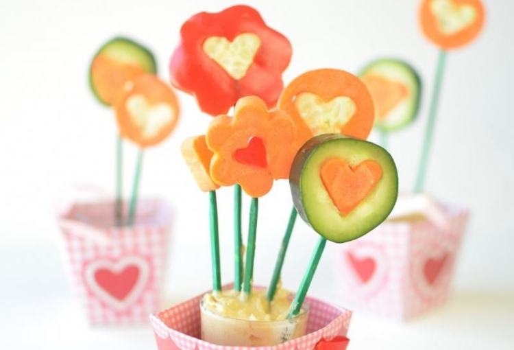 idées repas santé amusant-anniversaire-enfant-fleurs-légumes