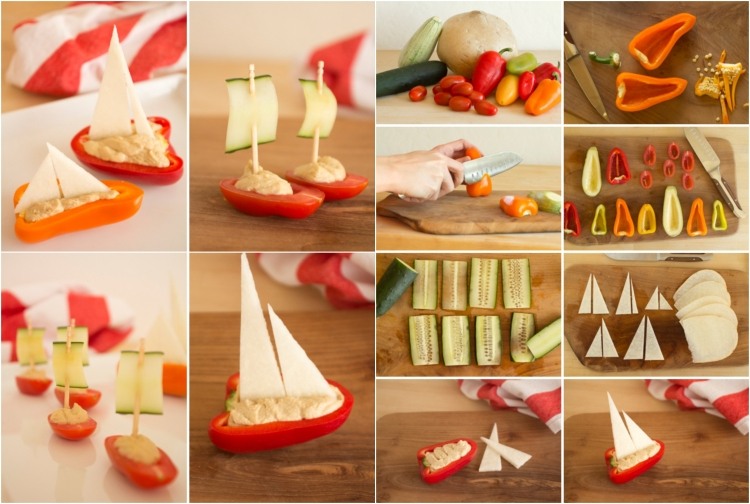 idées-repas-santé-amusant-anniversaire-enfant-voiliers-légumes