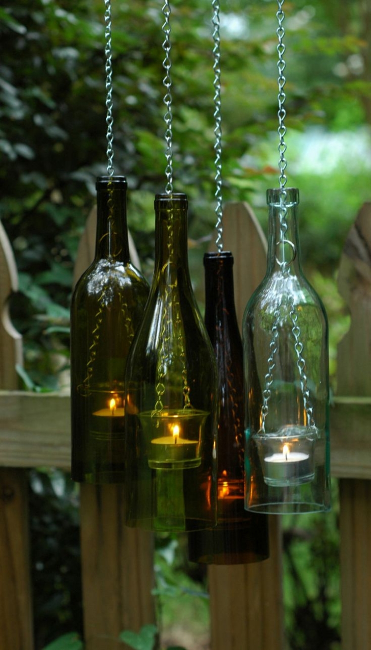 lanternes-extérieures-originales-bouteilles-chaînes-bougies