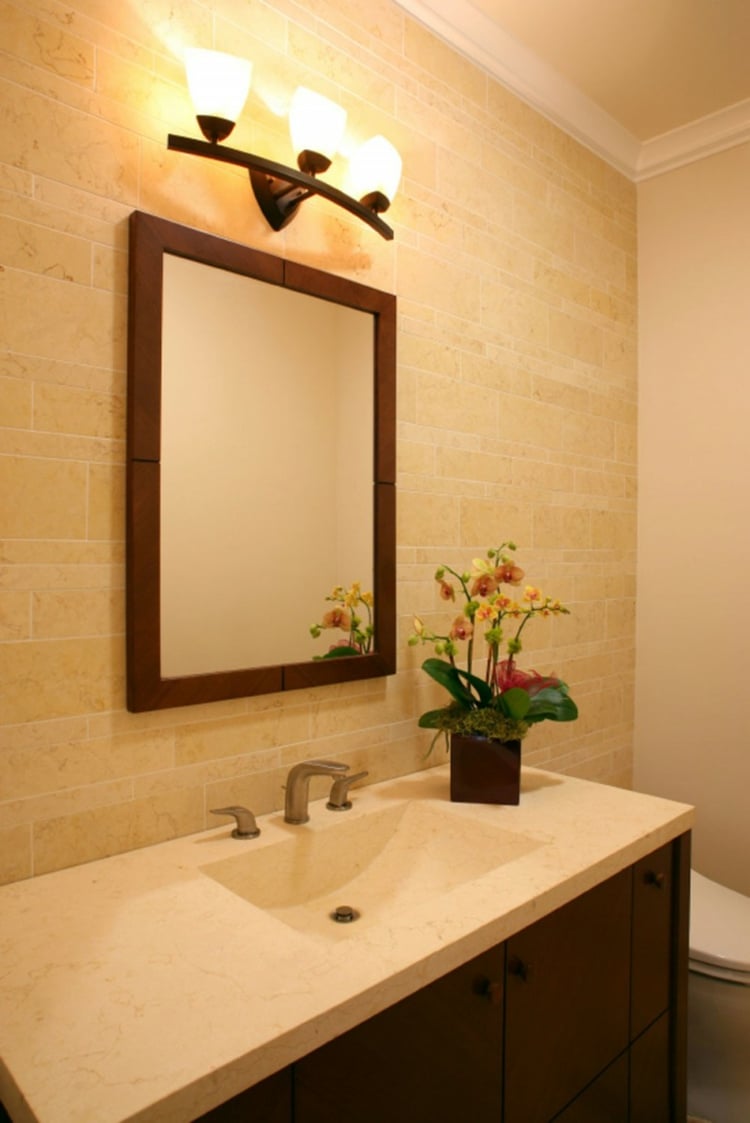 luminaire salle de bain  applique-murale-miroir-cadre-bois