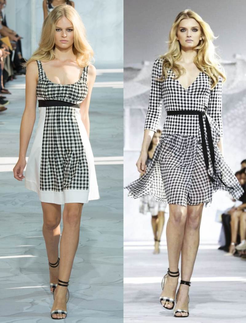 mode-2015-femme-robes-courtes-vichy-blanc-noir