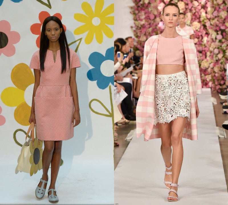 mode 2015 femme rose-pastel-dentelle-Oscar-dela-Renta