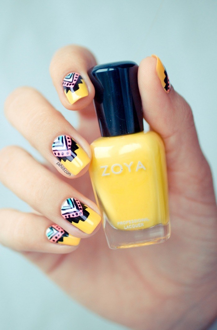 Nail art facile pour le printemps 2015 en 25 idées inspirantes Sol Tribal idées