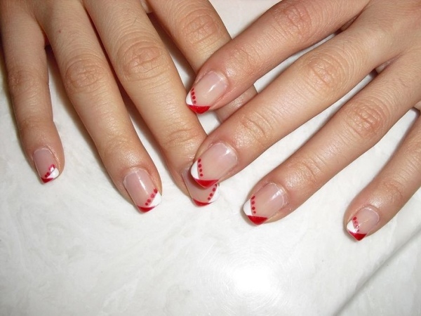 ongles-nail-art tendance design french blanc rouge