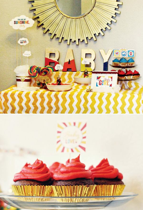 organiser-baby-shower-party-cupcakes-buffet-miroir-mural