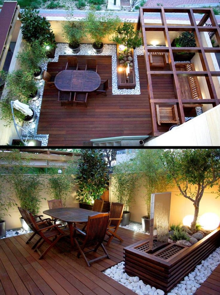 petit-jardin-meubles-bois-eclairage-exterieure-plantes