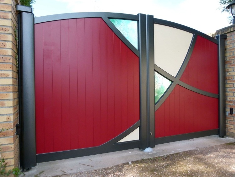 portail-de-jardin-moderne-couleur-rouge-aluminium
