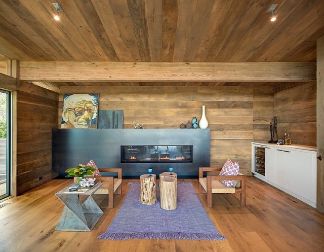revêtement-murs-sol-plafond-bois-naturel-cheminée-moderne